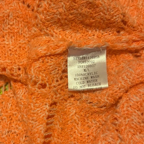 Dainty Hooligan Semi-Cropped Sweater - Neon Peach/Coral - Size M/L - Picture 9 of 10